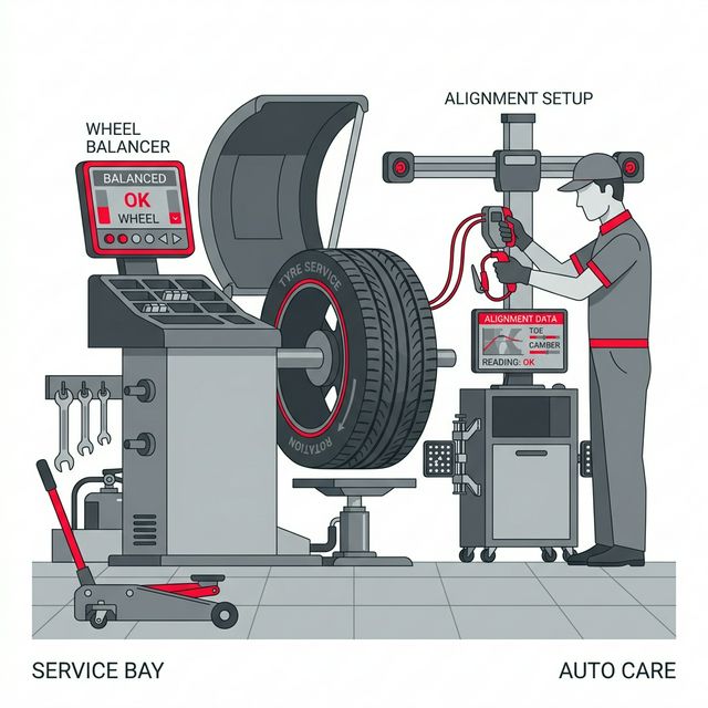 Tyre Change and Wheel Alignment at MotoFixPoint